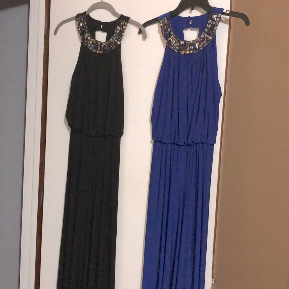 Black and Royal Blue After 5 Jumpsuits ,$45 each